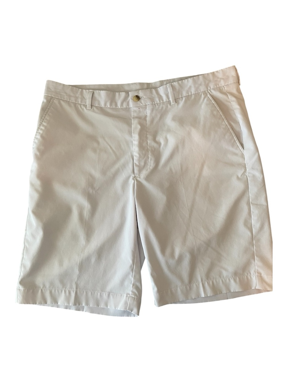 Greg Norman Mens Golf Shorts Size 36 White Flat Front Lightweight Performance
